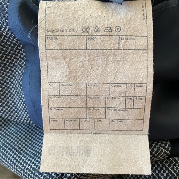 Giorgio Armani Borgonuovo 21 Navy Patterned Blazer - Picture 13 of 14